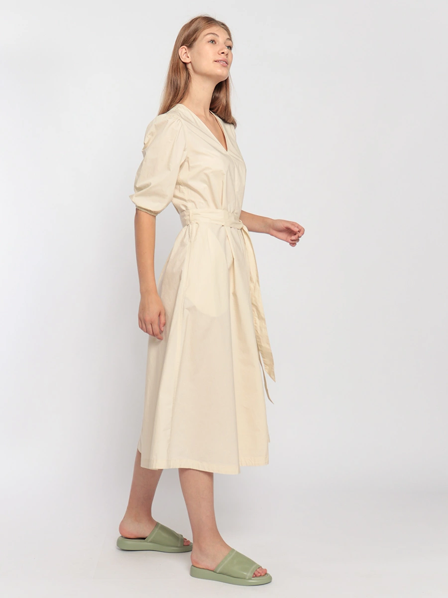 Хлопковое платье с расклешенной юбкой